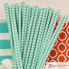 Pajitas de papel con rayas pack 25 unidades