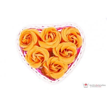 Cestita 6 flores de jabón