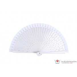 ABANICO BLANCO DE CORAZONES