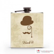 Petaca metal forrada "Mostacho"