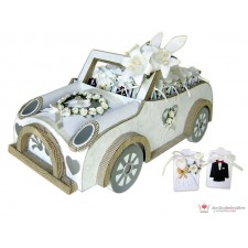 Expositor coche boda + 24 cajas novios
