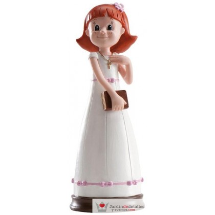 Figura pastel comunión niña sonriente