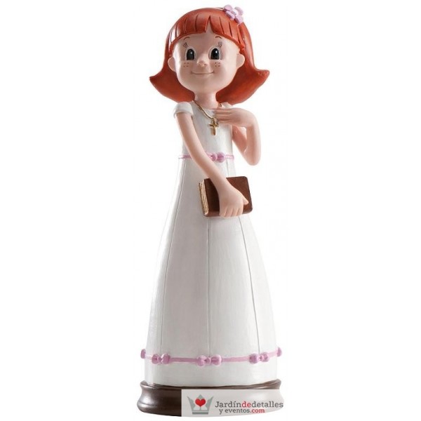 Figura pastel comunión niña sonriente