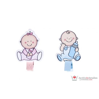 Pack 6 pinzas baby madera