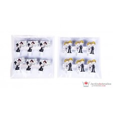 Pack 6 pinzas novios madera