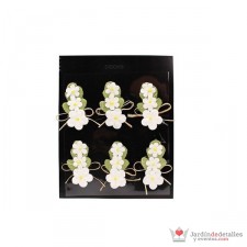 Set 6 Flores de Papel Decoración con adhesivo