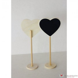 Soporte identificador de madera pizarra corazón