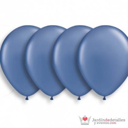 10 GLOBOS AZUL METALIZADO 30 CM.