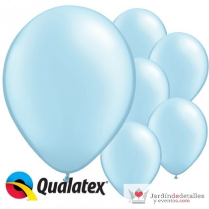 25 globos celeste metalizado 28 cm.