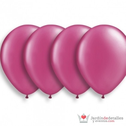 10 globos metalizados rosa 30 cm