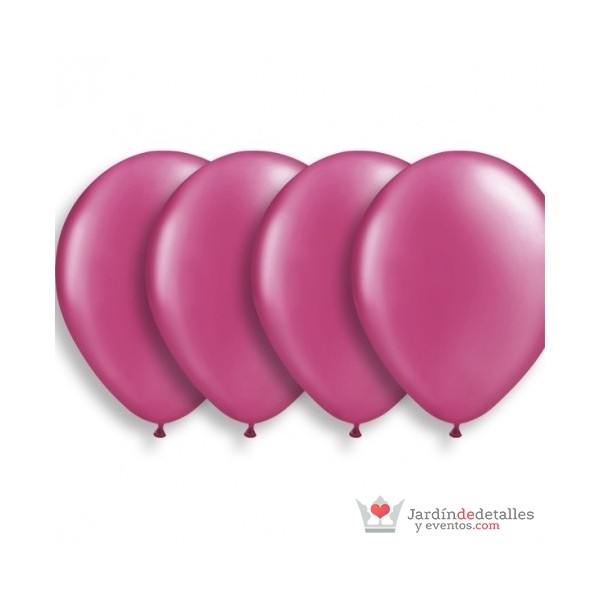 10 globos metalizados rosa 30 cm