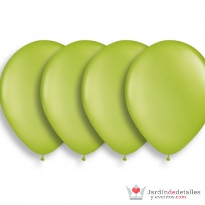 10 globos metalizados verde 30 cm.