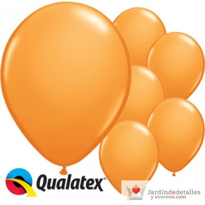 6 globos naranja 30 cm.