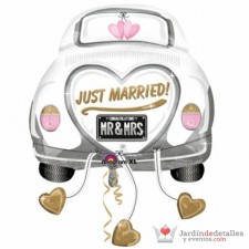 globo super forma de coche recién casados