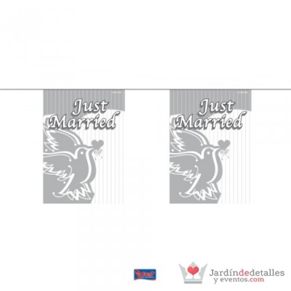 mini banderines "Just Married"