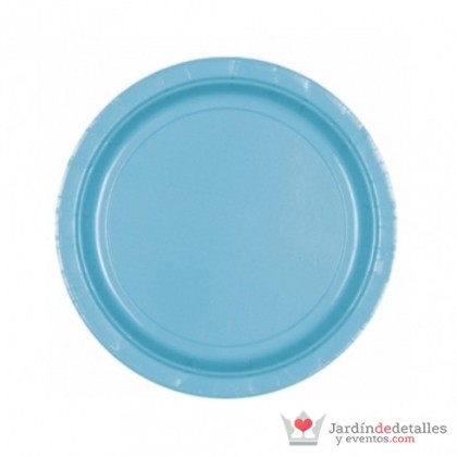 Plato azul caribe 18 cm. 8 unidades
