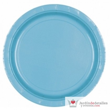 Plato azul caribe 23 cm. 8 unidades