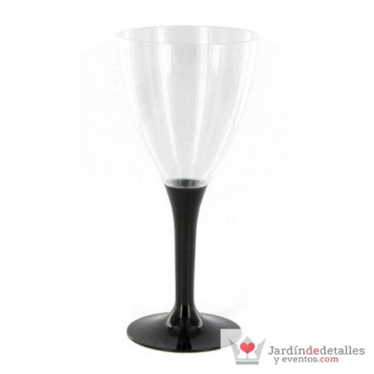 Copa de vino con base negra 10 unidades