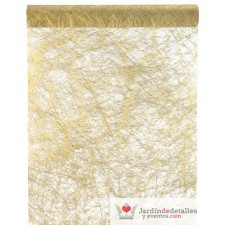 camino de mesa metalizado oro