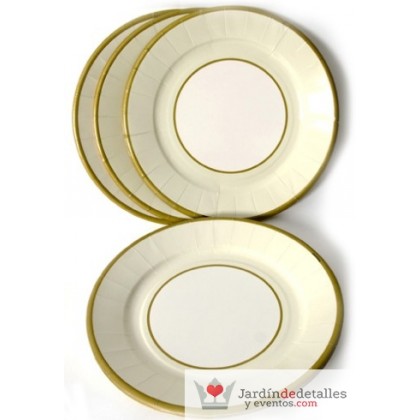 PLATO CONJUNTO ELEGANTE MARFIL 23 CMS 10 UDS