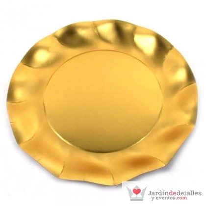 PLATO ONDULADO ORO SATIN 10U 27CM
