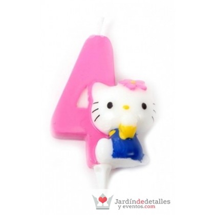 VELA CUMPLEAÑOS Nº 4 HELLO KITTY