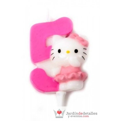 VELA CUMPLEAÑOS Nº 5 HELLO KITTY