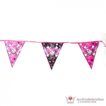 banderín pirata rosa