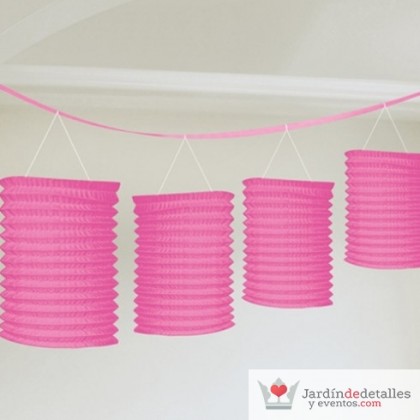 GUIRNALDA 8 FAROLILLOS COLOR ROSA