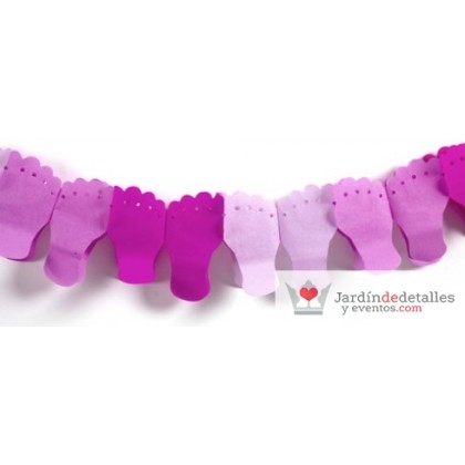 GUIRNALDA HUELLAS ROSA 6 METROS