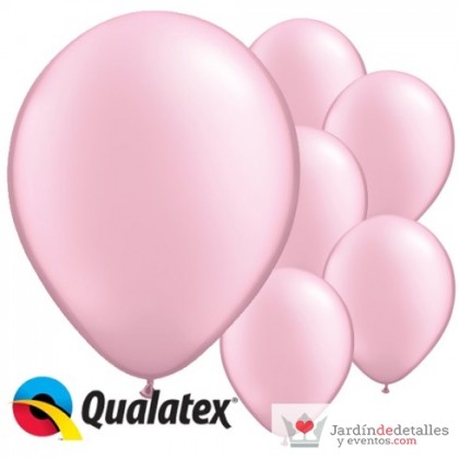 Globos rosa metalizado 28 cm. 25 unidades