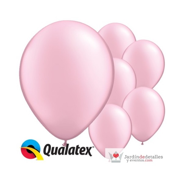 Globos rosa metalizado 28 cm. 25 unidades