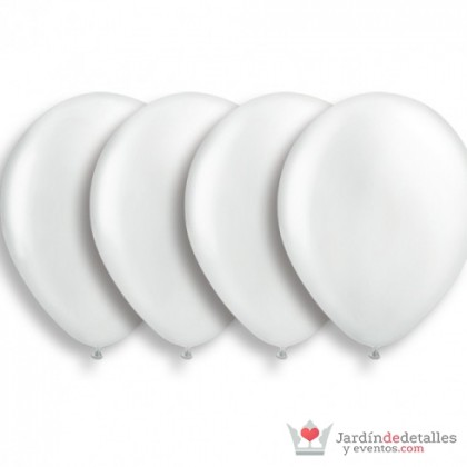 globos blancos metalizados 30 cm. 10 unidades