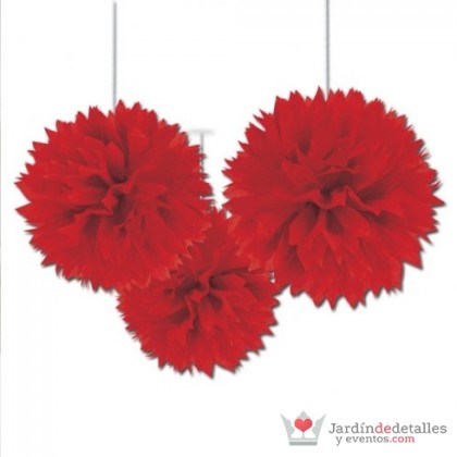 3 COLGANTES FLUFFY ROSA