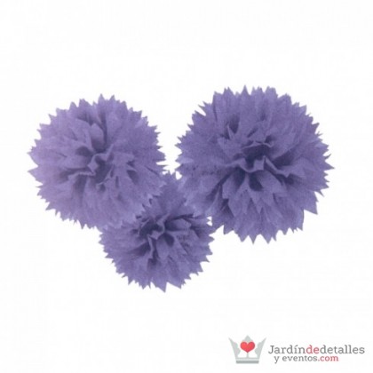 3 COLGANTES FLUFFY morado