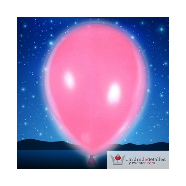 Globos led rosa 5 unidades