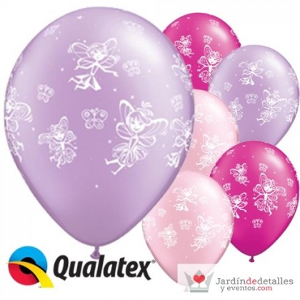 Globos hadas y mariposas 6 unidades