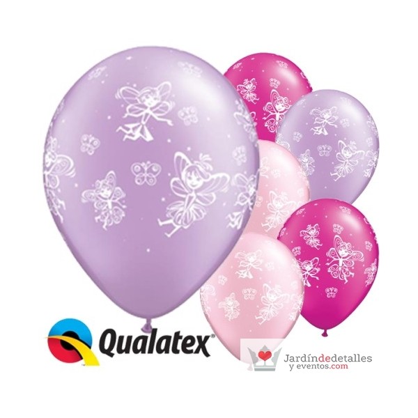 Globos hadas y mariposas 6 unidades
