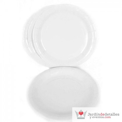 platos cartón blanco 8 unidades