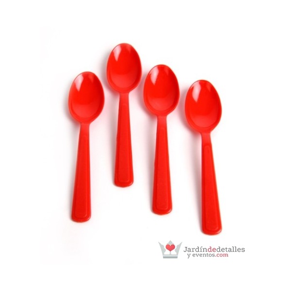 Cucharas rojas plástico