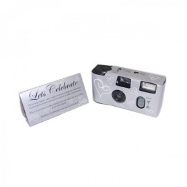 Cámara fotos desechable Corazones Plata