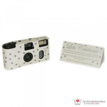 Cámara fotos desechable Mini-corazones Blanco