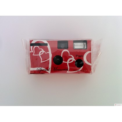 Cámara fotos desechable Corazones Rojo