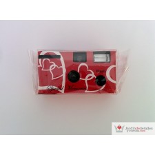 Cámara fotos desechable Corazones Rojo