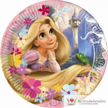 platos rapunzel 10 unidades
