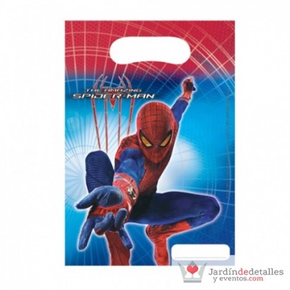 bolsa plástico spiderman 6 unidades