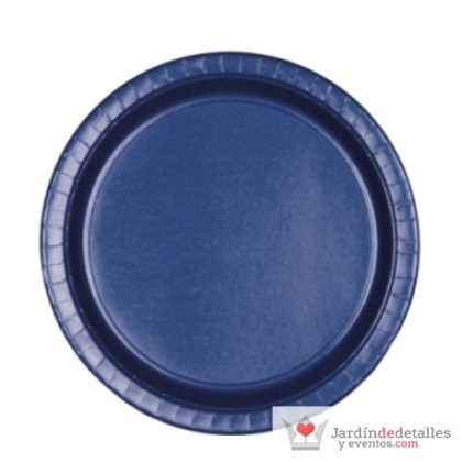 plato cartón azul 8 unidades