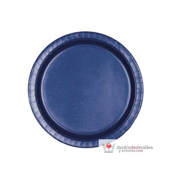 plato cartón azul 8 unidades