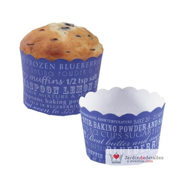 CUpcakes papel redondo azul 15 unidades