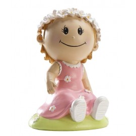 Figura pastel bautizo niña jardín